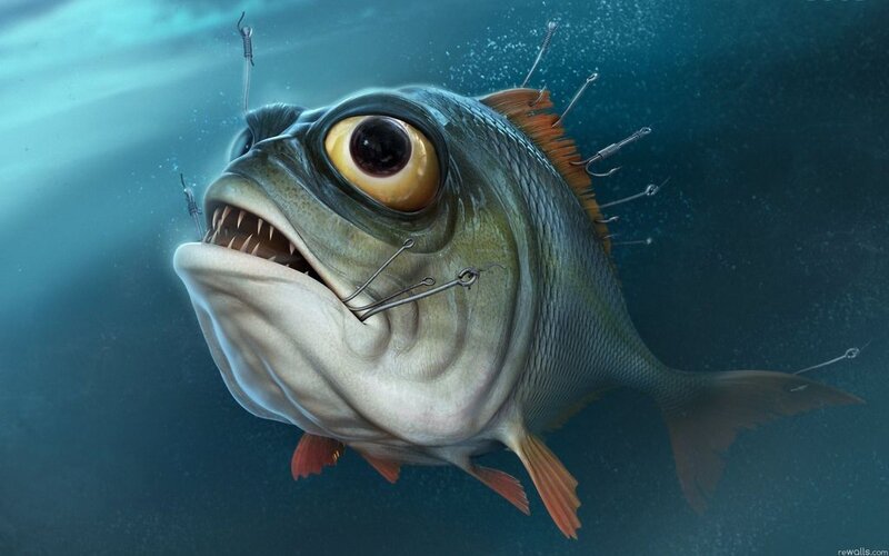 Fish with Hooks — Blue