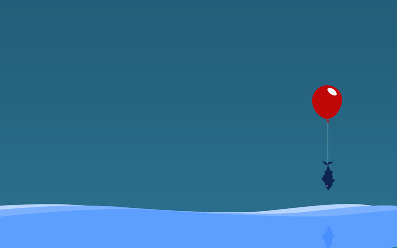 fish with red balloon