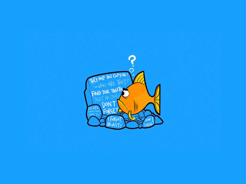fish with thought bubbles