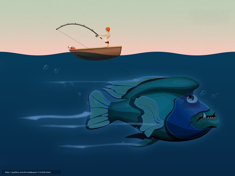 Fisherman and giant fish