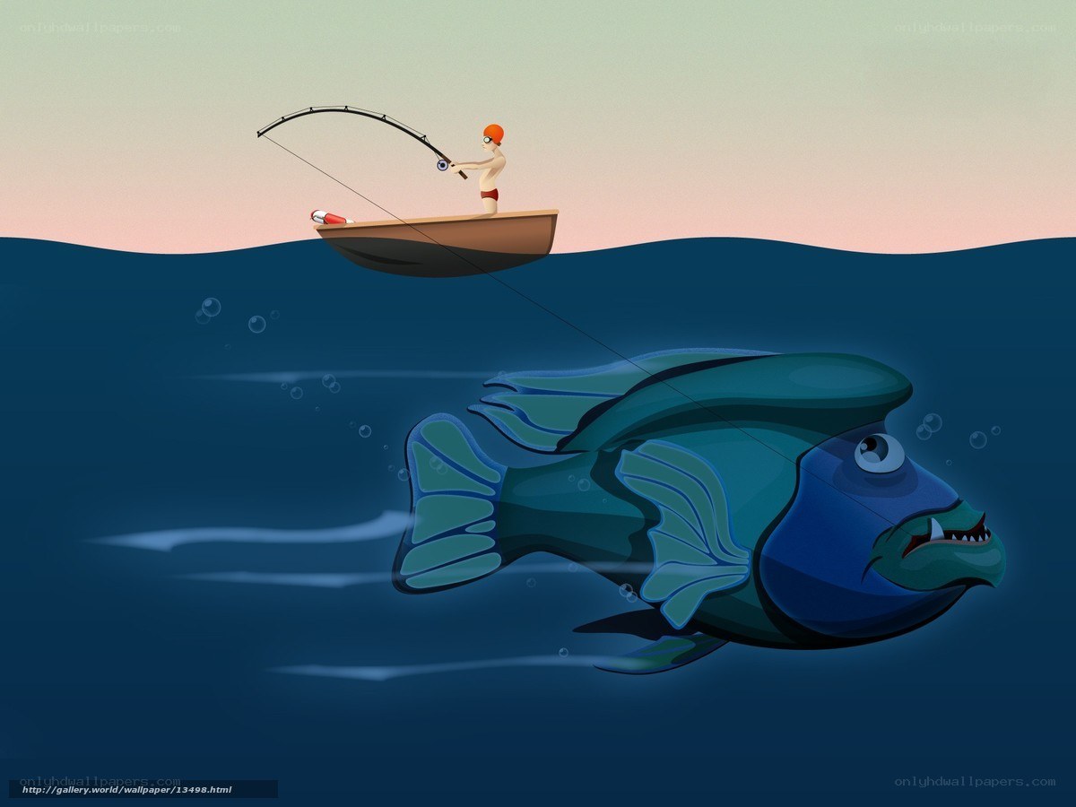 Fisherman and giant fish