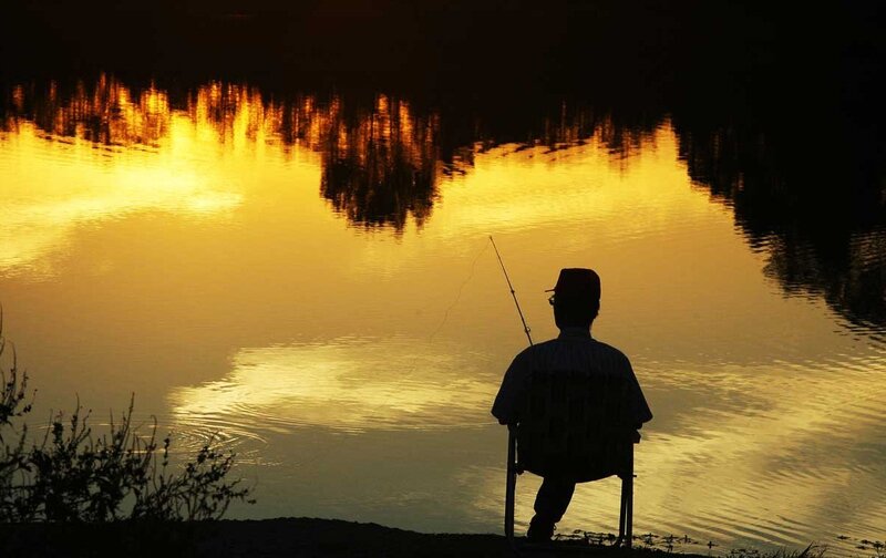 Fisherman at sunset