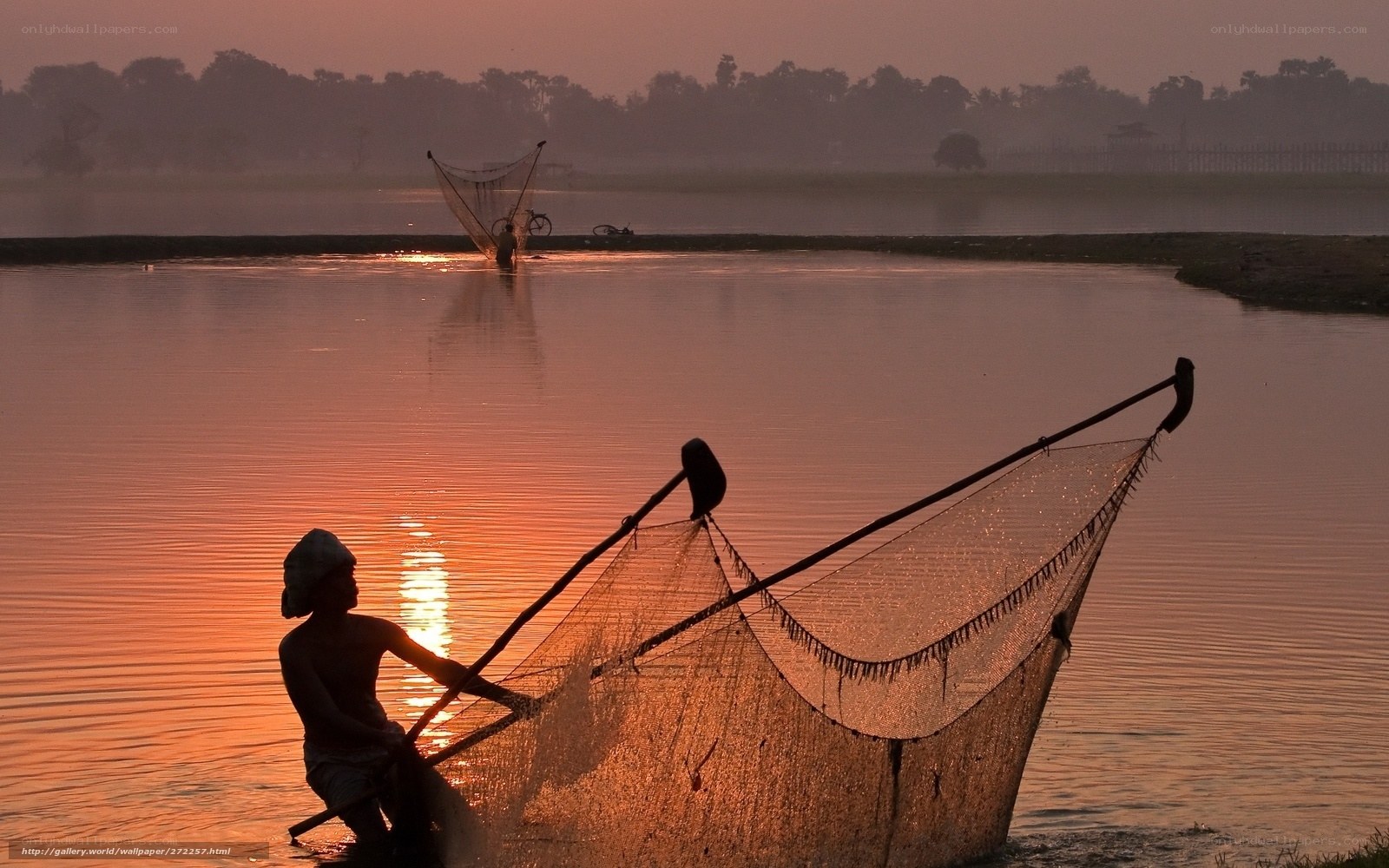 Fisherman at sunset