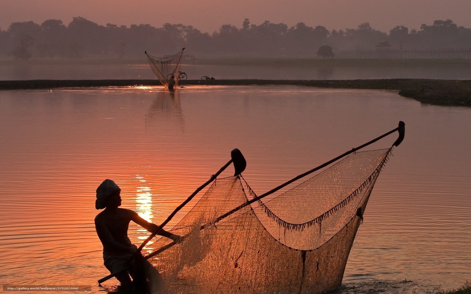 Fisherman at sunset