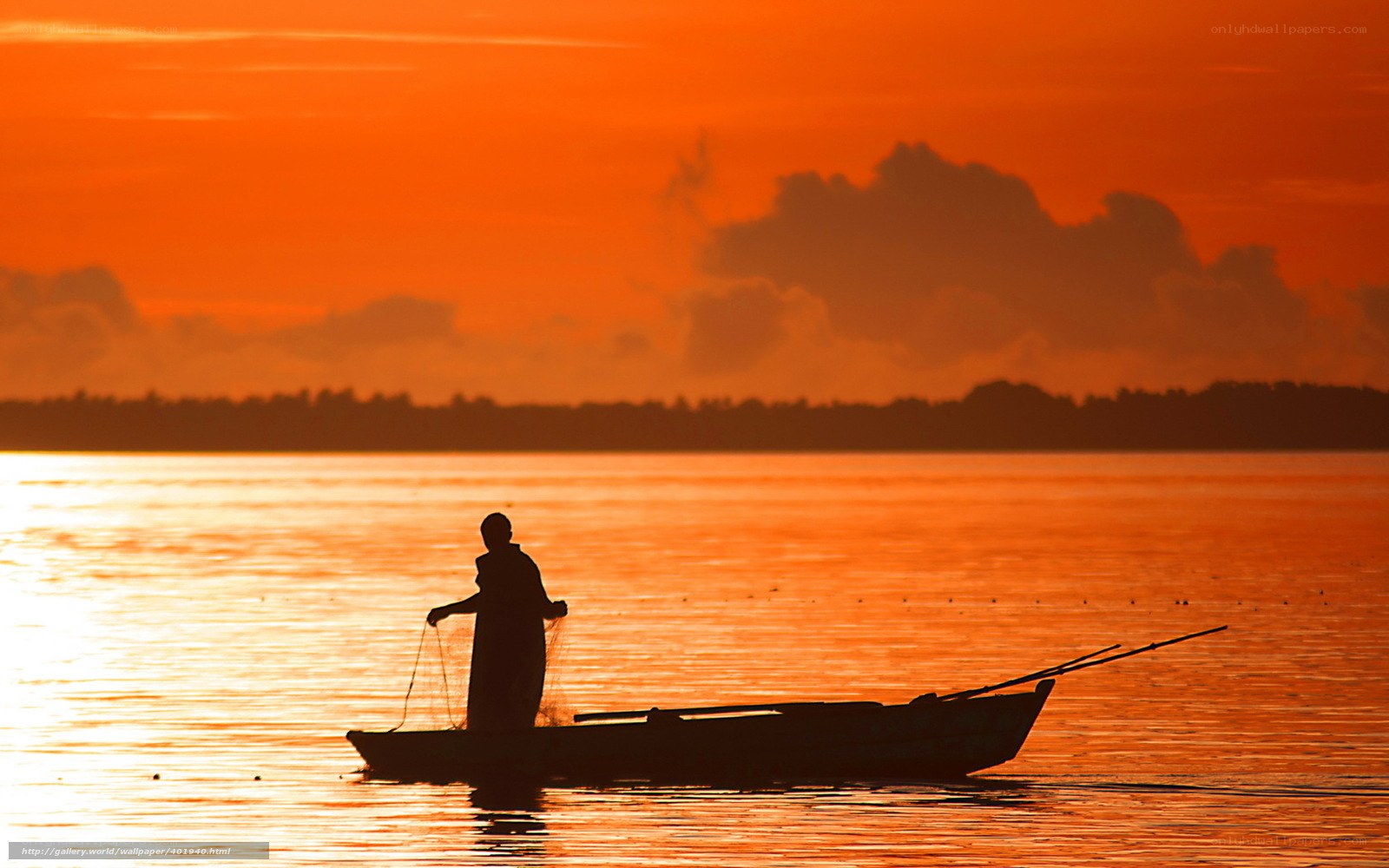 Fisherman at sunset