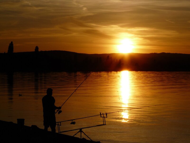 Fisherman at sunset