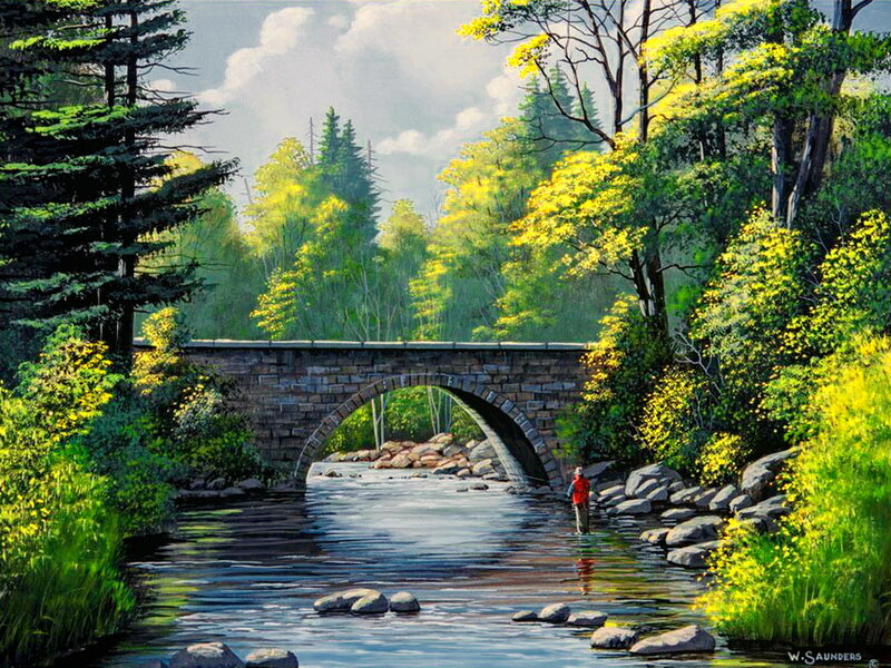 Fisherman by a Bridge