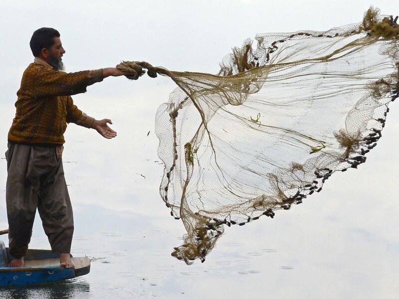 Fisherman Casting Net — Blue