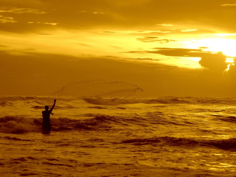 Fisherman Casting Net — Yellow