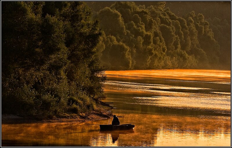 Fisherman in a Boat — Gold