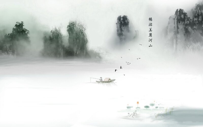 Fisherman in a Boat — White