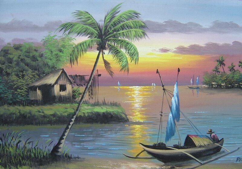 Fisherman in a Boat — Yellow