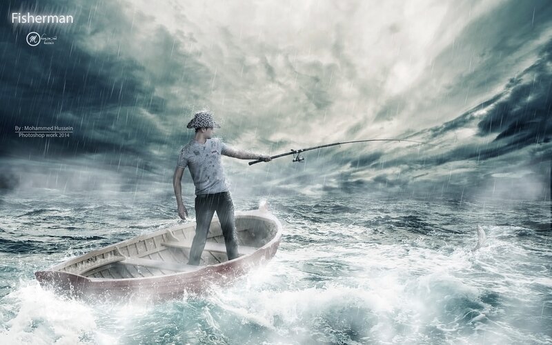 Fisherman in Storm