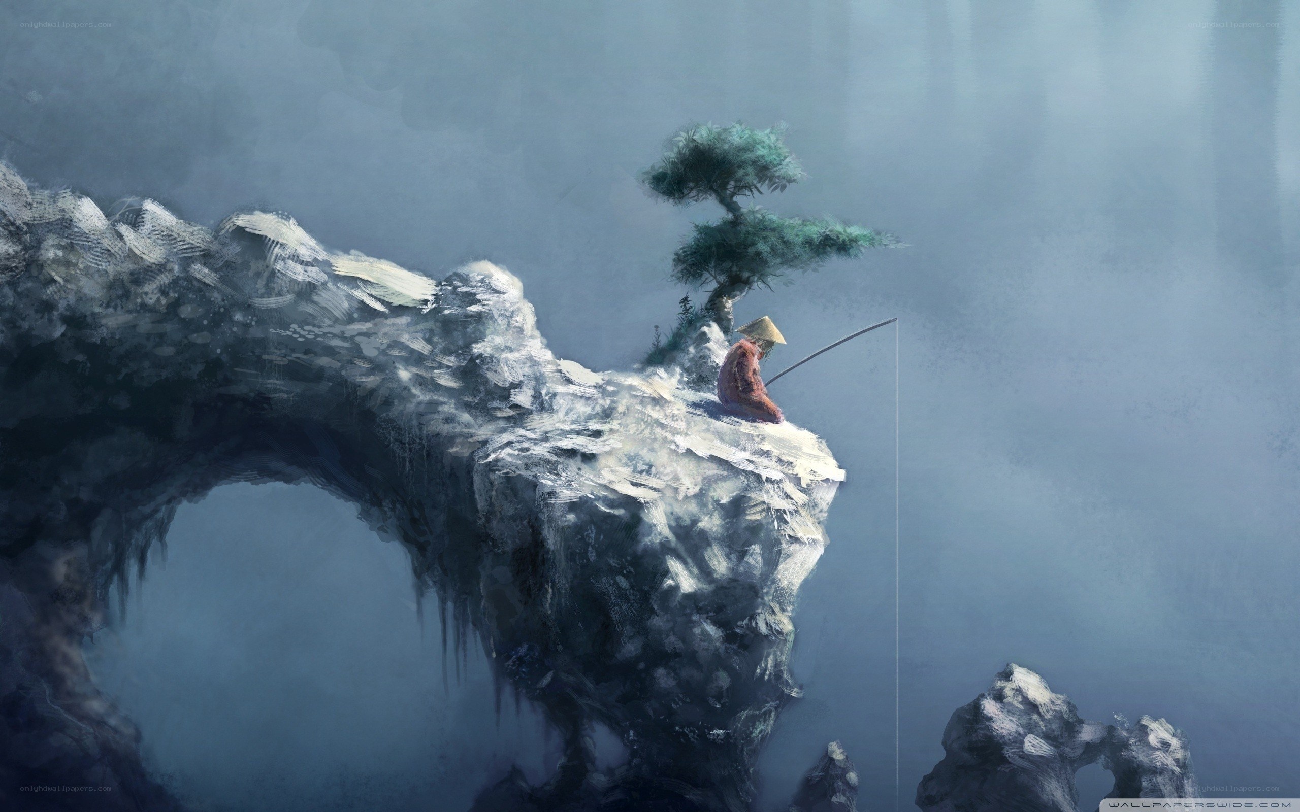 Fisherman on a cliff