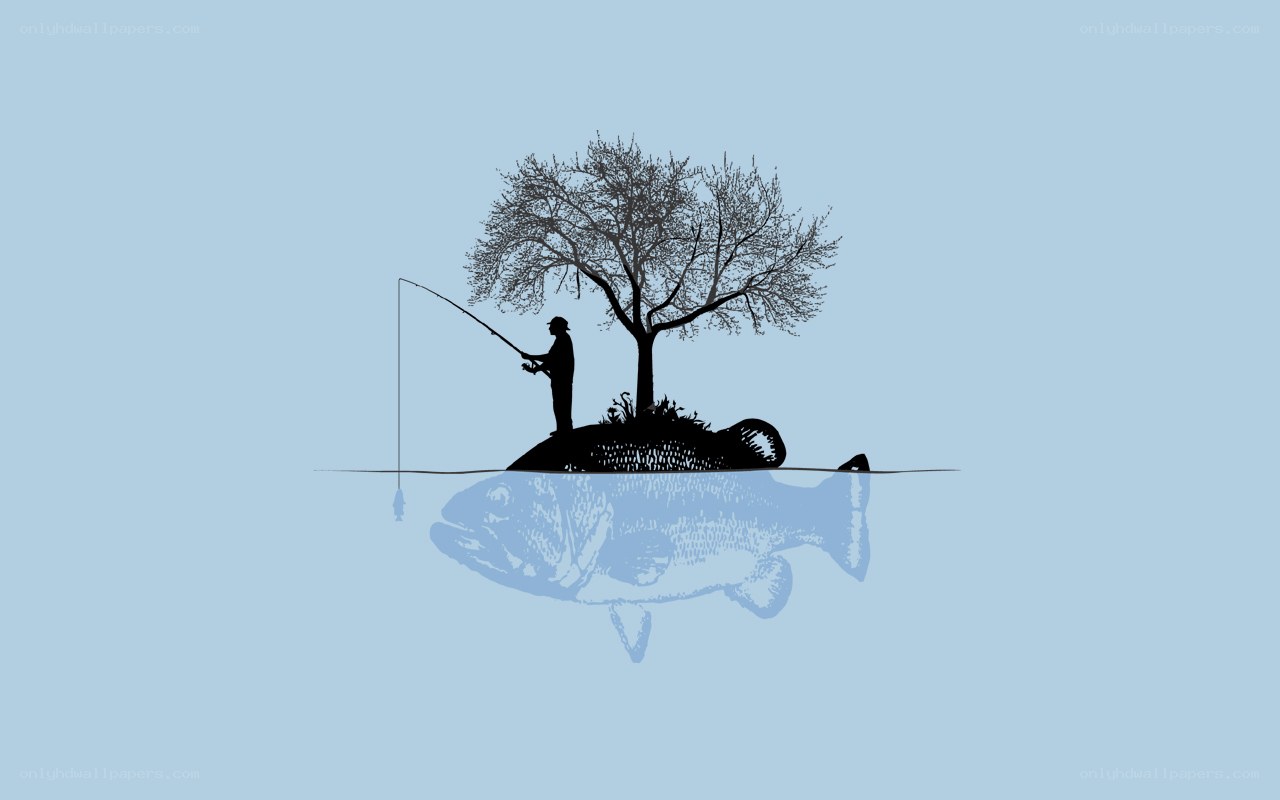 fisherman on a fish island