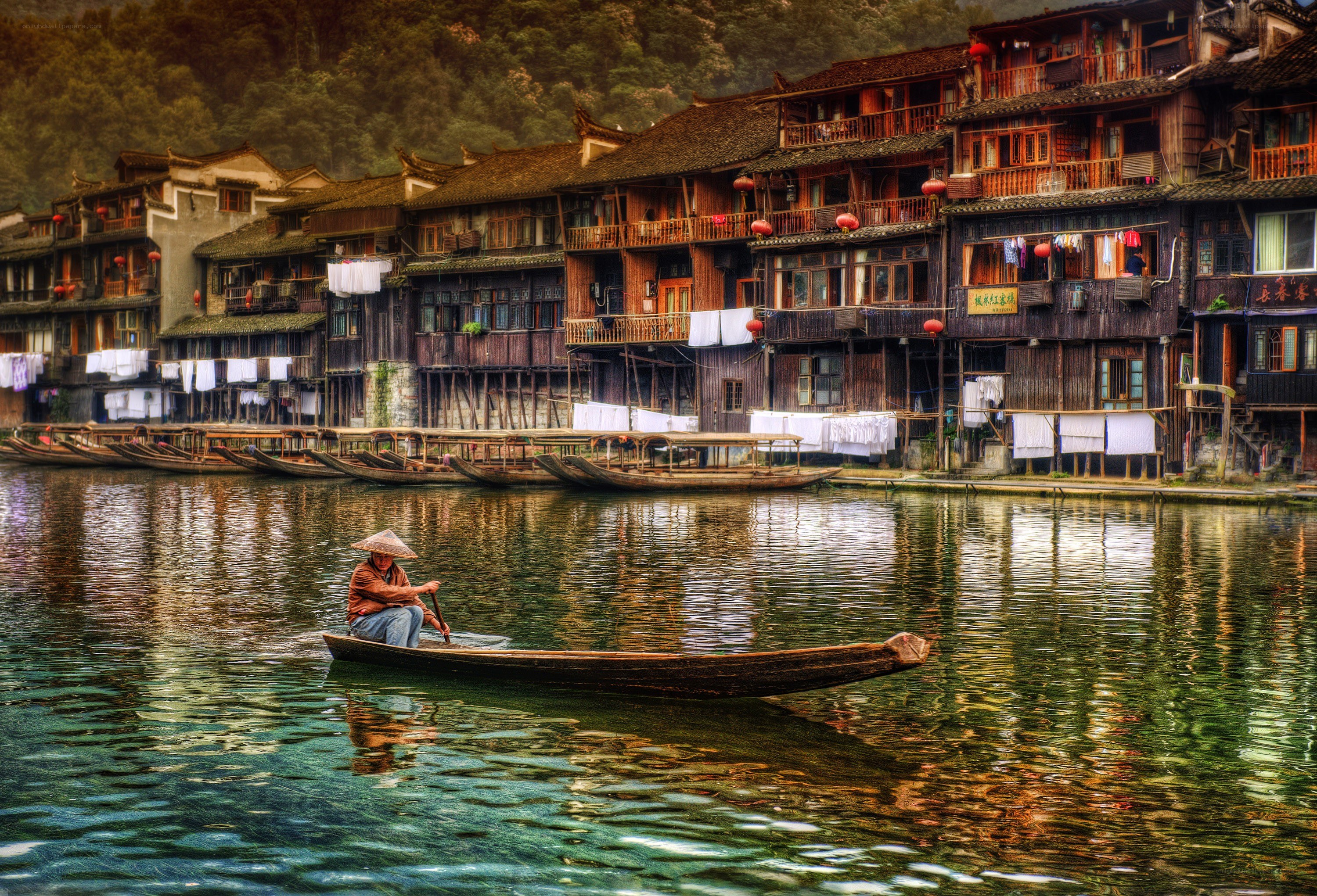 Fisherman on a river in China