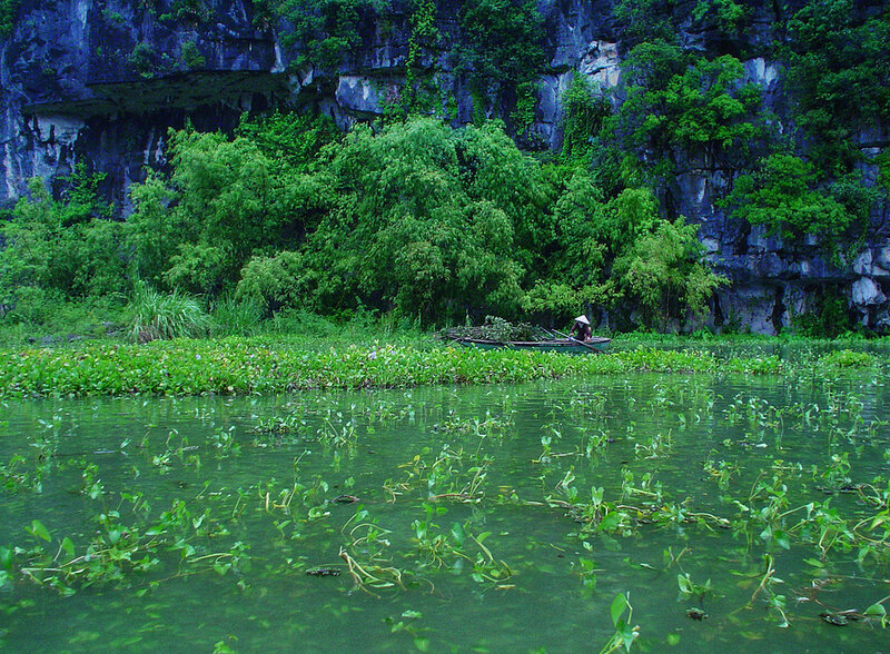 Fisherman on a river in Vietnam