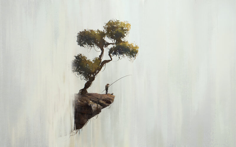 Fisherman on Floating Island