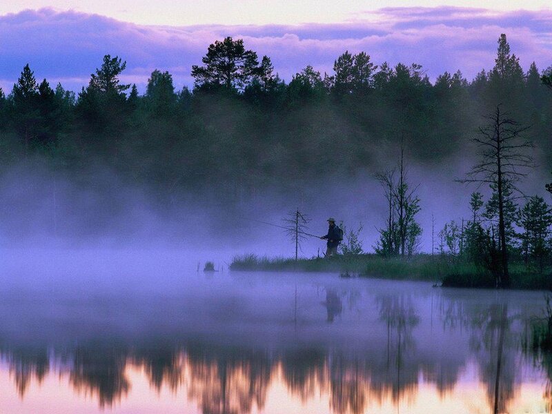 Fisherman on Lake Shore