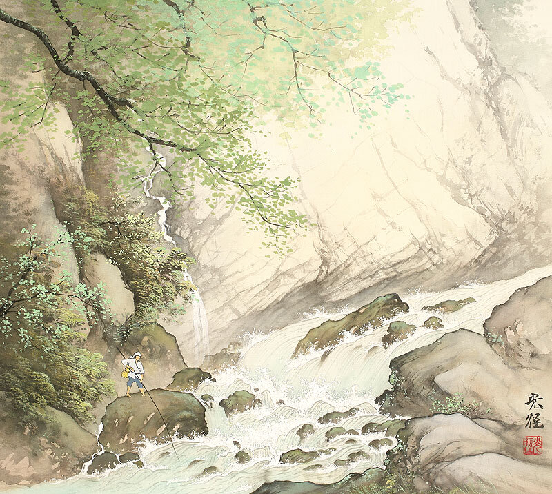 Fisherman on Riverbank