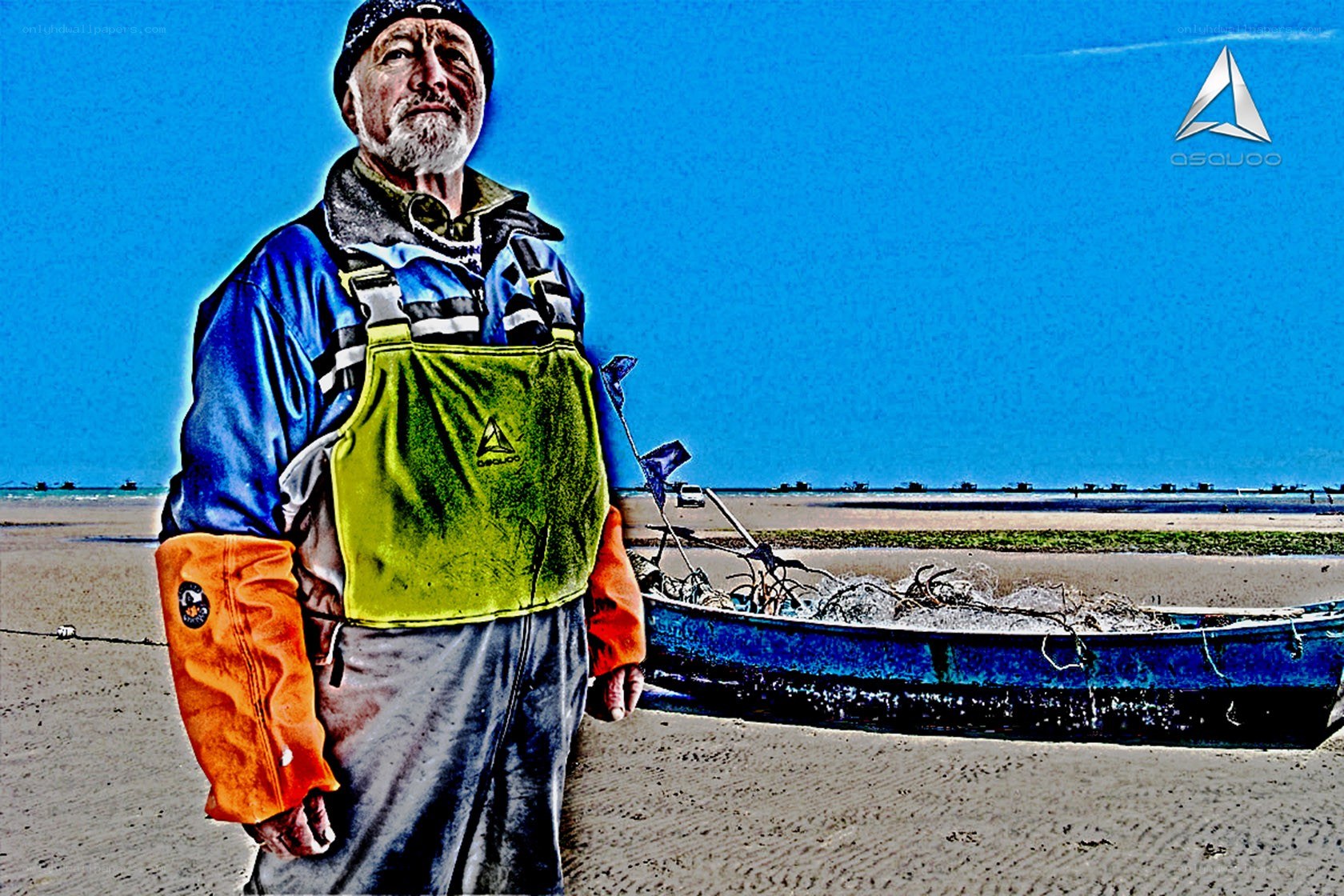 Fisherman on the beach