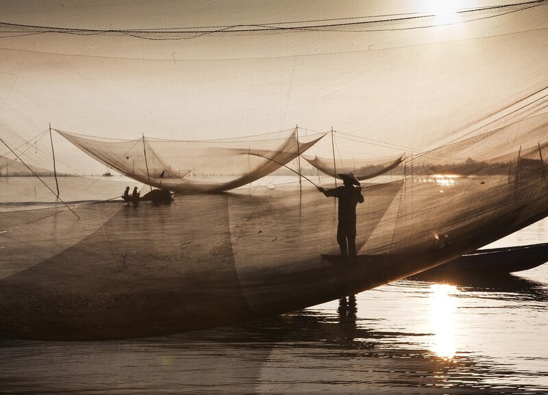Fisherman with Net