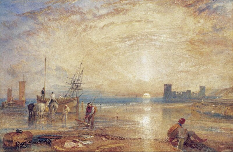 Fishermen at Sunset — Blue