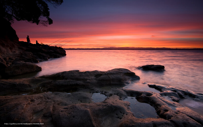 Fishermen at Sunset — Orange