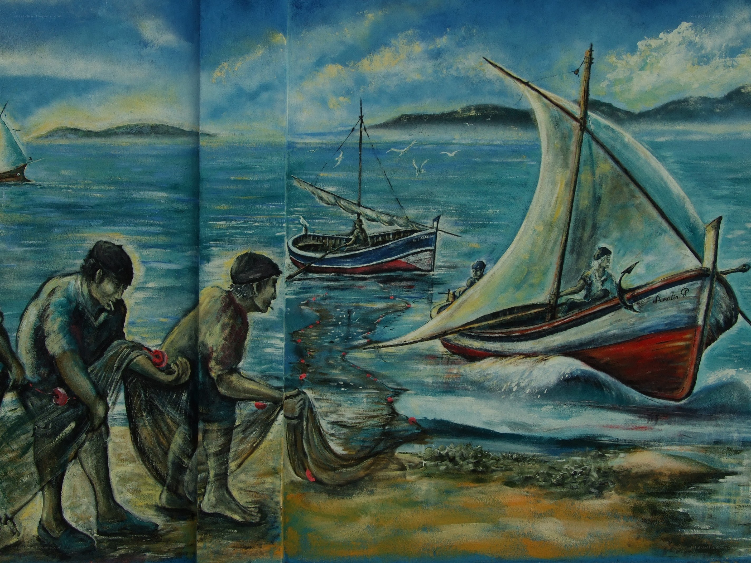 Fishermen at the Shore
