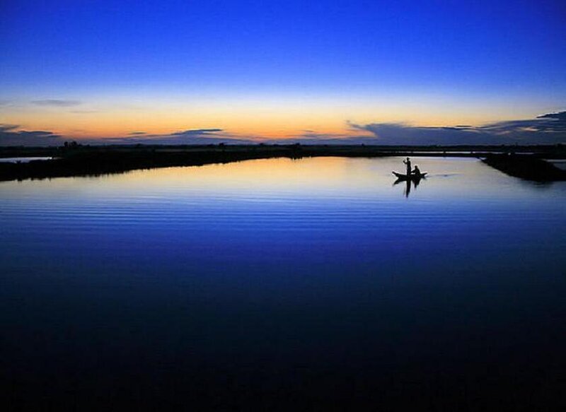 Fishermen in a Boat — Blue