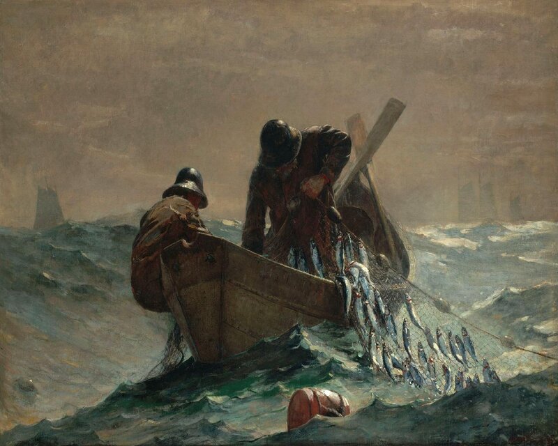 Fishermen in a Boat — Brown
