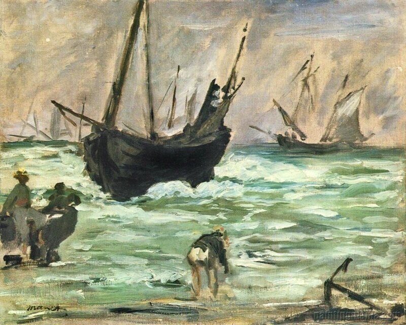 Fishermen on a Beach — Green