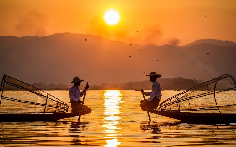 Fishermen on a Lake