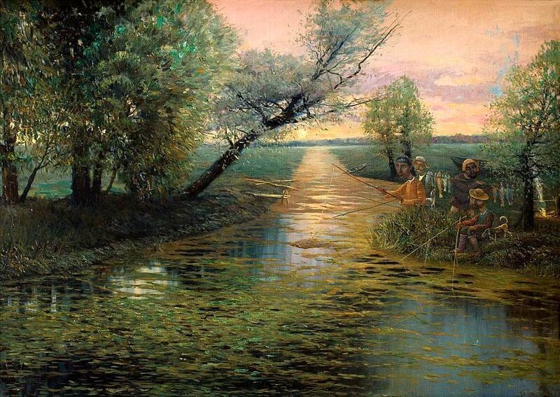 Fishermen on Riverbank