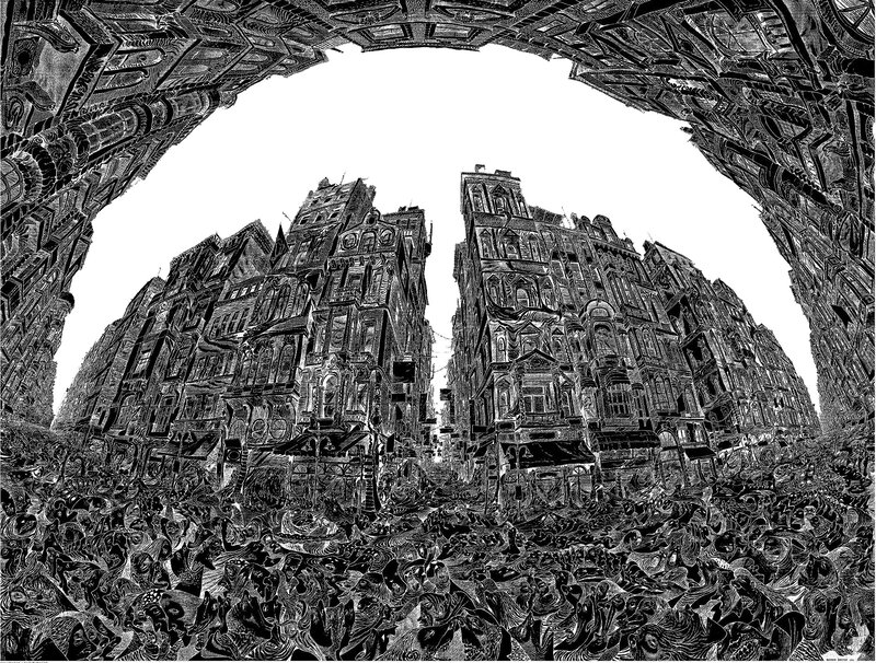 Fisheye Cityscape