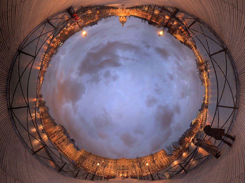 Fisheye View of Cityscape
