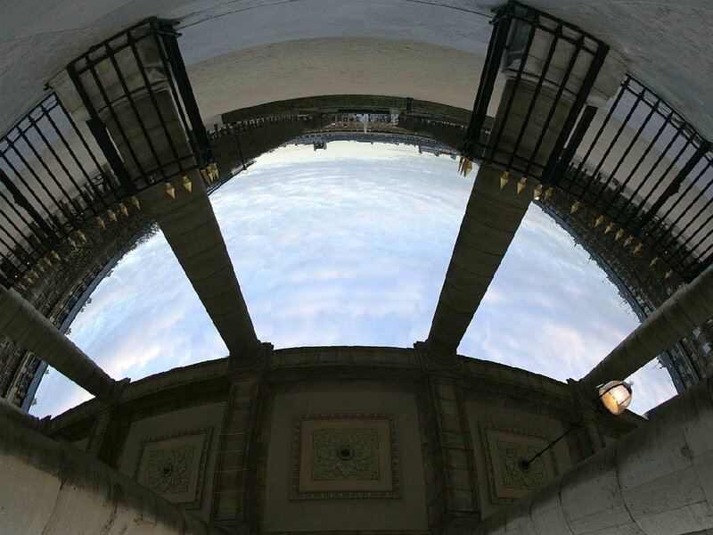Fisheye View of Stone Archway