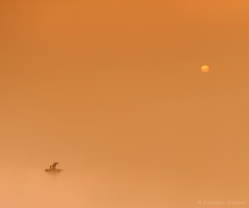 Fishing at sunrise