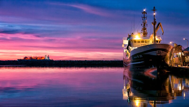 Fishing boat at dusk