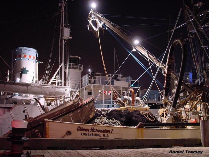 Fishing boat at night