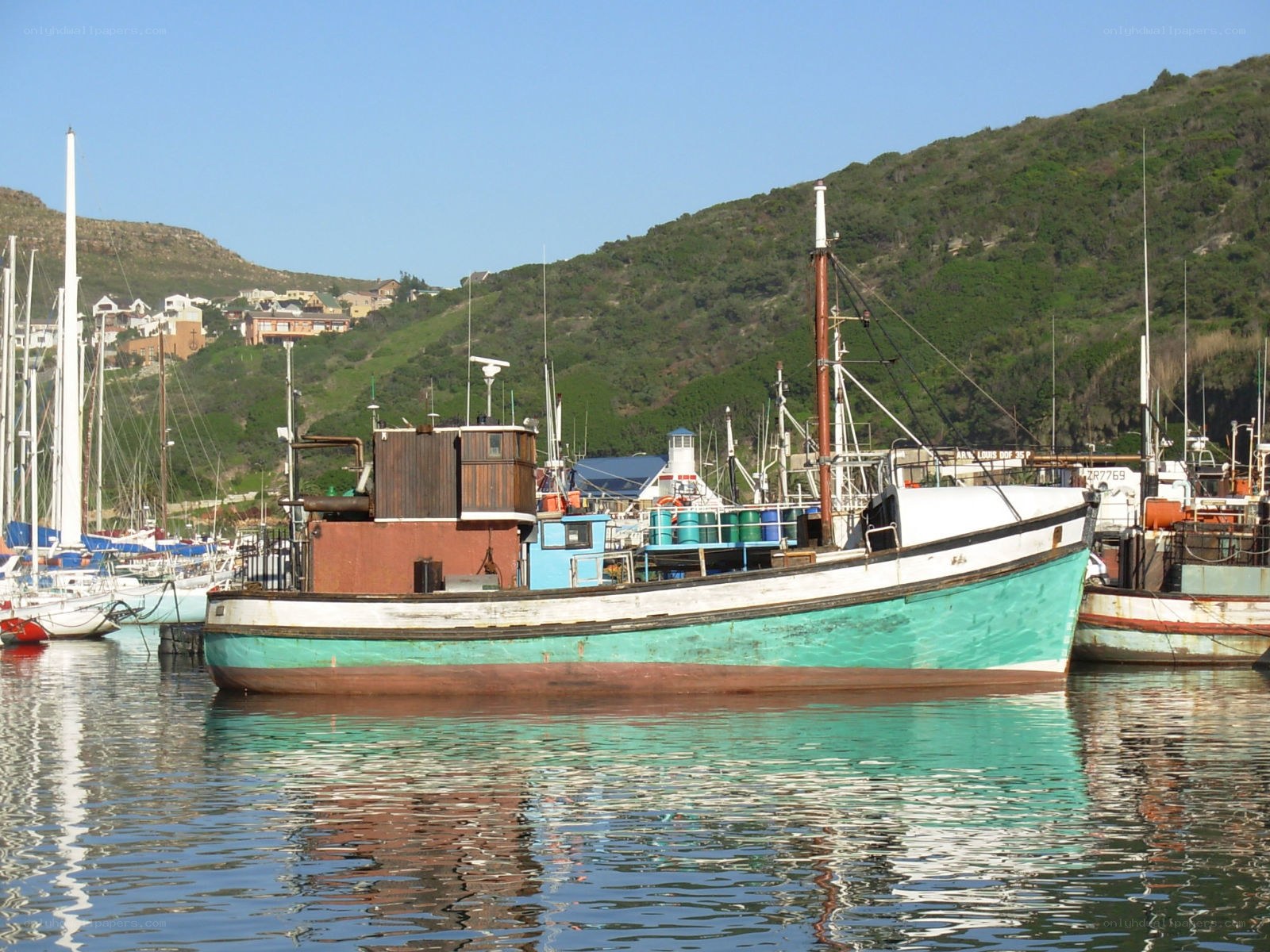 Fishing boat in harbor