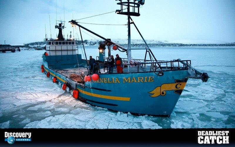 Fishing Boat in Ice — Blue