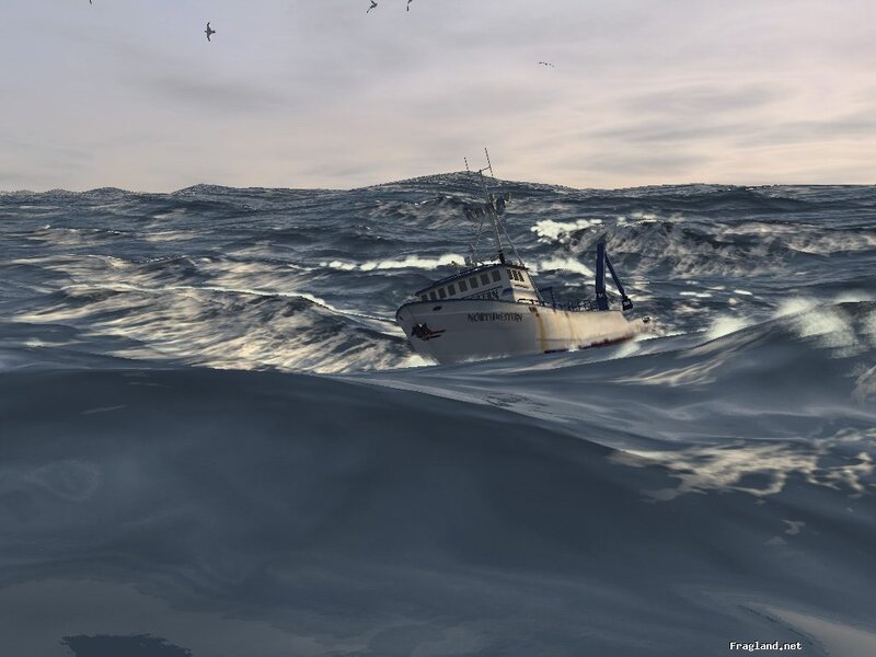 Fishing Boat in Rough Sea