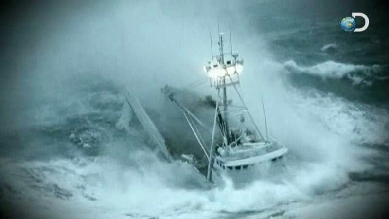 Fishing Boat in Storm — Blue
