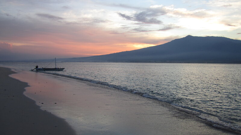 Fishing Boat on Beach — Pink