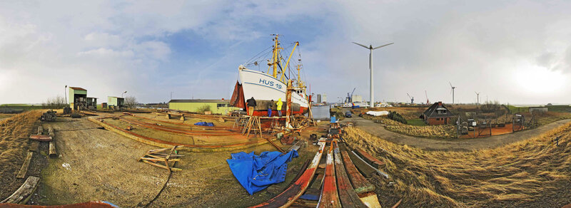 Fishing boat on dry dock