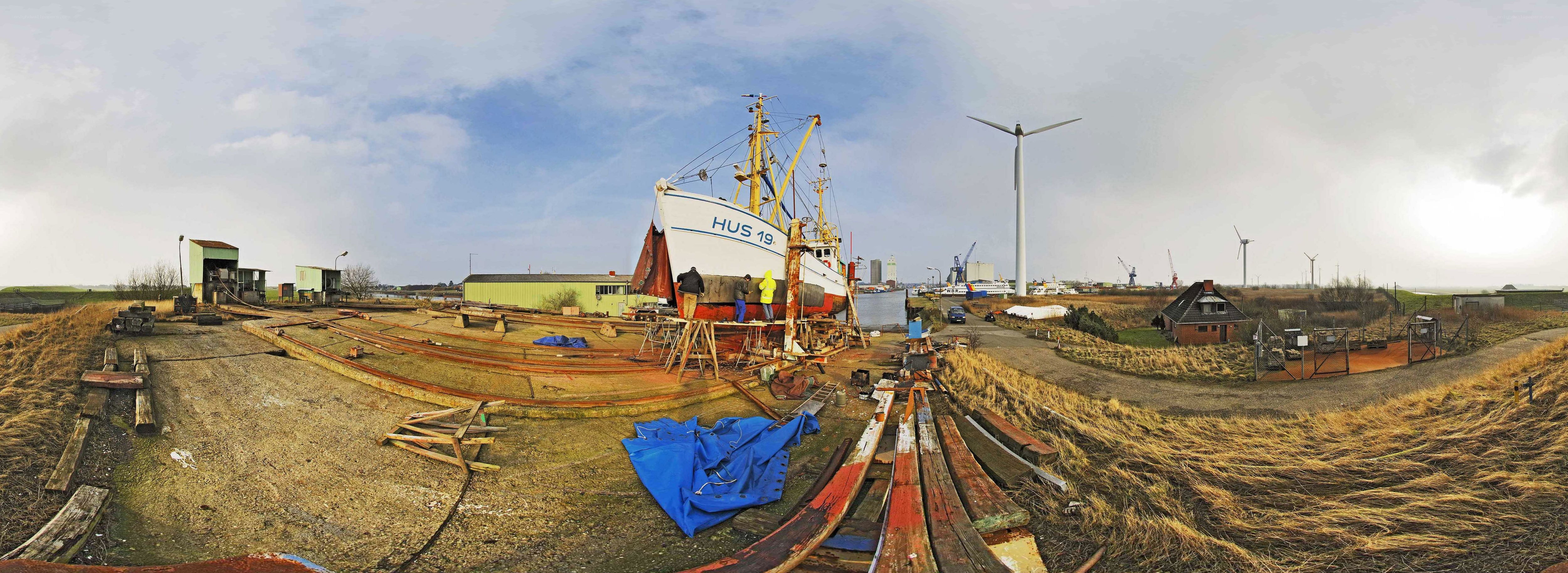 Fishing boat on dry dock