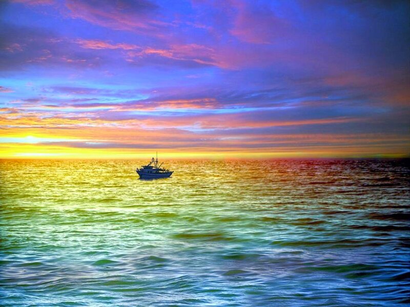 Fishing Boat on Ocean