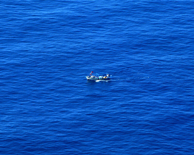 Fishing boat on open sea
