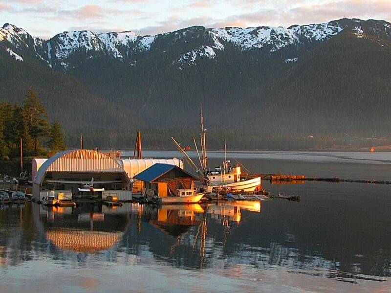 Fishing boats at a coastal dock